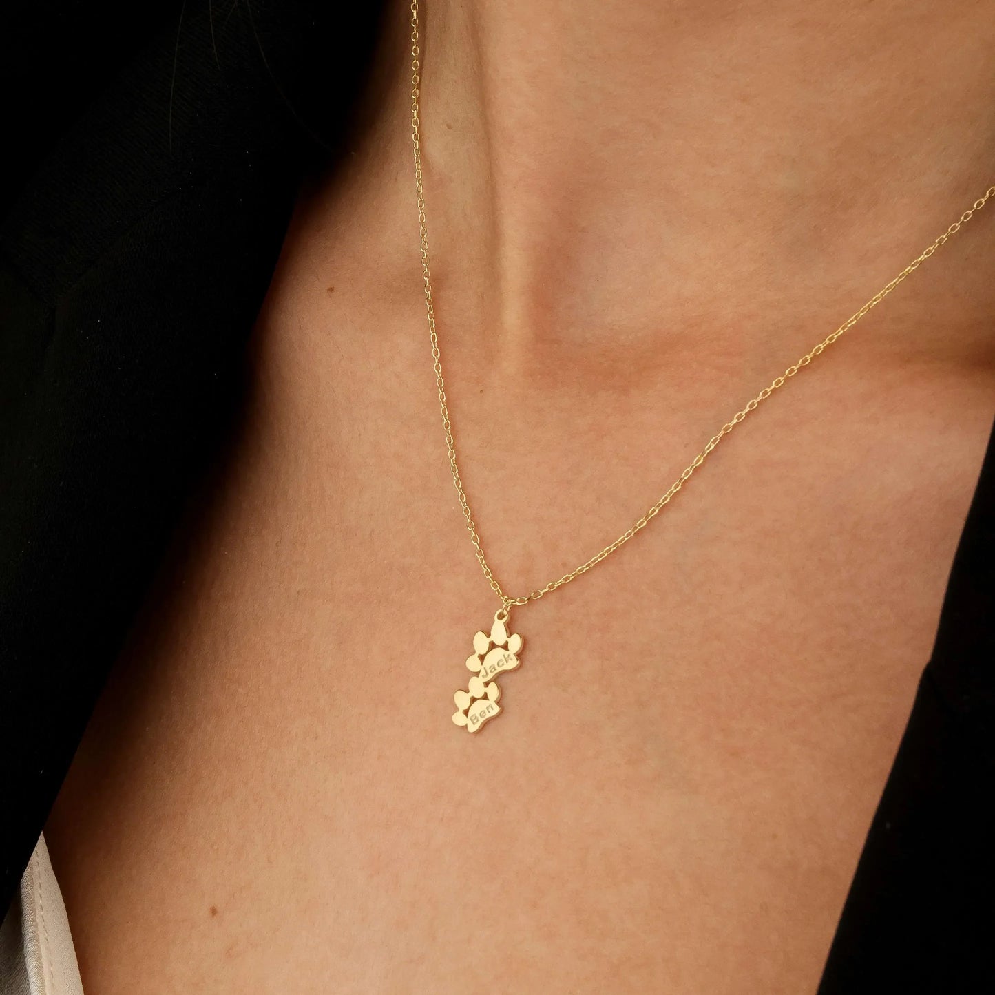 Gepersonaliseerde ketting met naam en poot