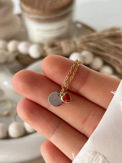 Gepersonaliseerde letter- en hartketting