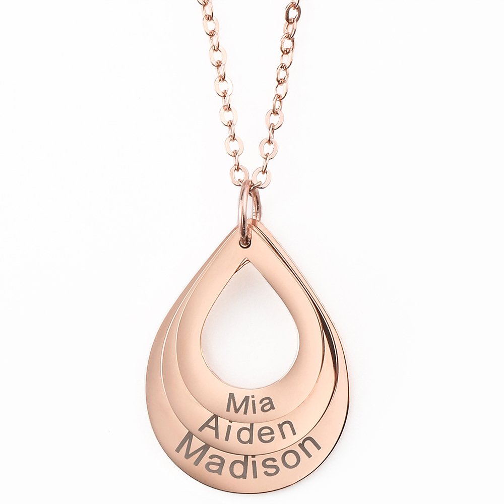 Gepersonaliseerde druppelketting met namen