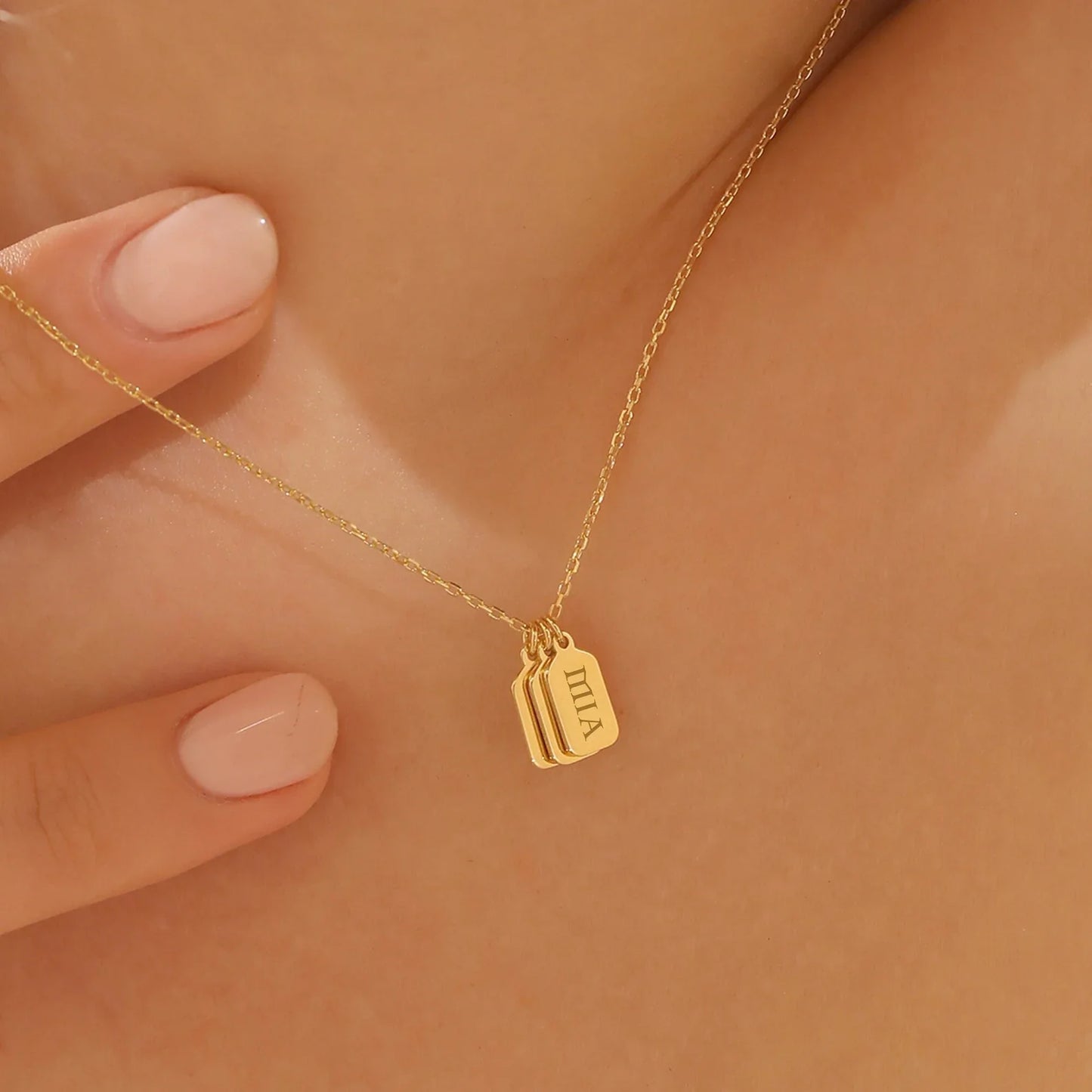 Aanpasbare ketting met gegraveerd label